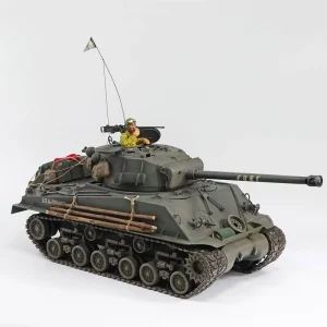 RC Metal Tank HOOBEN 1/10 Remote Control M4A3E8 Tank RTR Tanks Model Fury Sherman kids toys